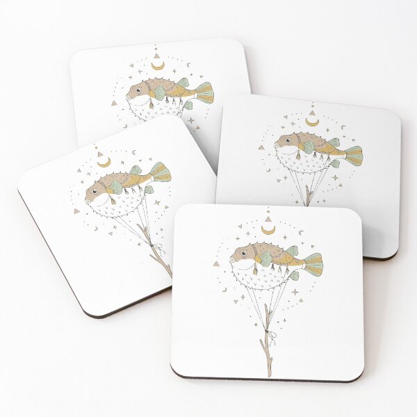 Item preview, Mystical Celestial Pufferfish Balloon Botanical Art designed and sold by BestChoiceService.