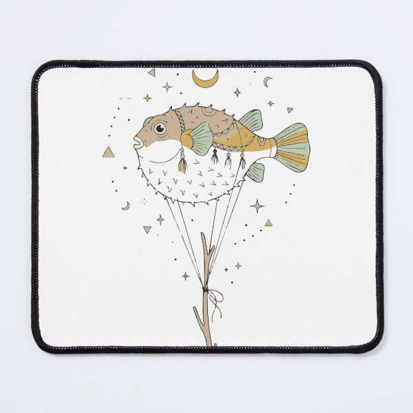 Item preview, Mystical Celestial Pufferfish Balloon Botanical Art designed and sold by BestChoiceService.