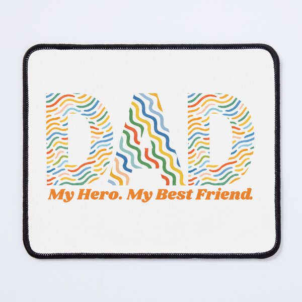 Item preview, "Dad: My Hero, My Best Friend" Vibrant Wavy Pattern Typography designed and sold by VibranPalette.