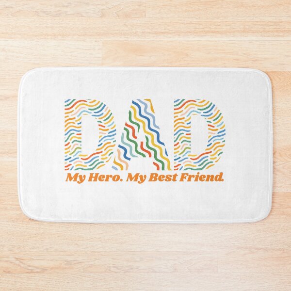 Item preview, "Dad: My Hero, My Best Friend" Vibrant Wavy Pattern Typography designed and sold by VibranPalette.