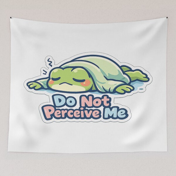 Item preview, Do Not Perceive Me Frog Sticker – Dramatic Face-Down Frog designed and sold by InkWanderStudio.