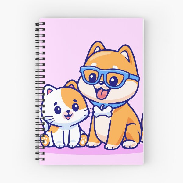 Item preview, cute-cat-shiba-inu-dog-playing-yarn-ball-cartoon-vector-icon-illustration-animal-nature-flat designed and sold by hjian8219.