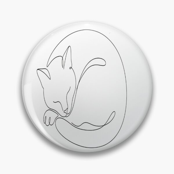 Item preview, Minimal Line Art-Sleeping Cat designed and sold by DinsignStudio.