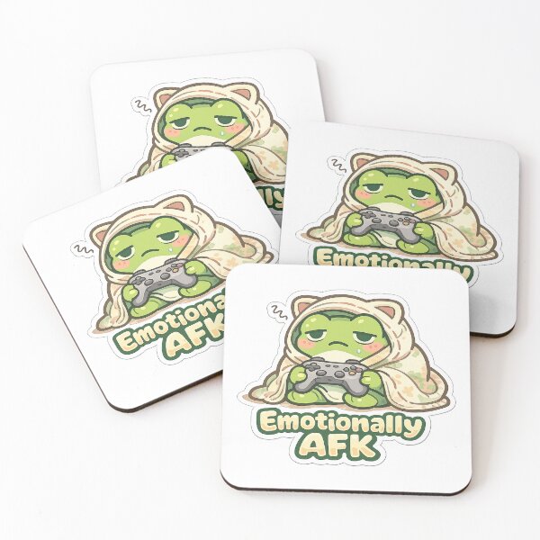 Item preview, Emotionally AFK Frog Sticker – Cozy Gamer Frog with Controller designed and sold by InkWanderStudio.