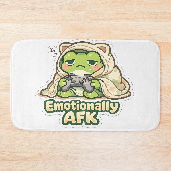 Item preview, Emotionally AFK Frog Sticker – Cozy Gamer Frog with Controller designed and sold by InkWanderStudio.