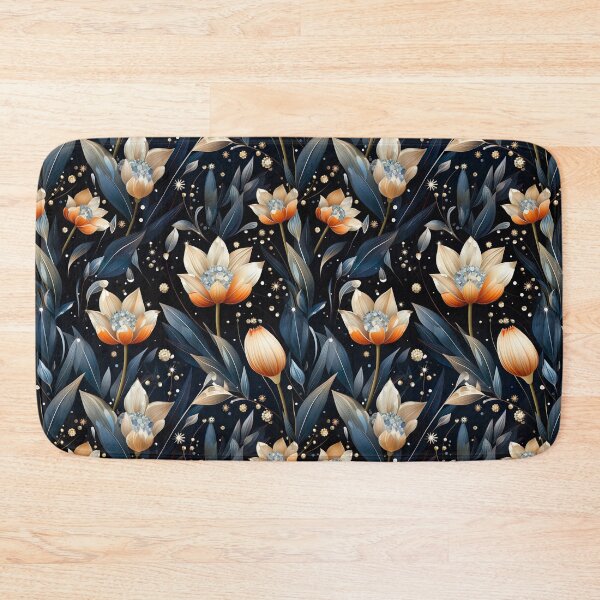 Item preview, Floral Tulip Diamonds Dark Seamless Pattern designed and sold by Leylita Design.