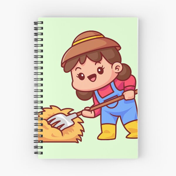 Item preview, cute-woman-farmer-holding-garden-fork-cartoon-vector-icon-illustration-people-nature-isolated-flat designed and sold by hjian8219.