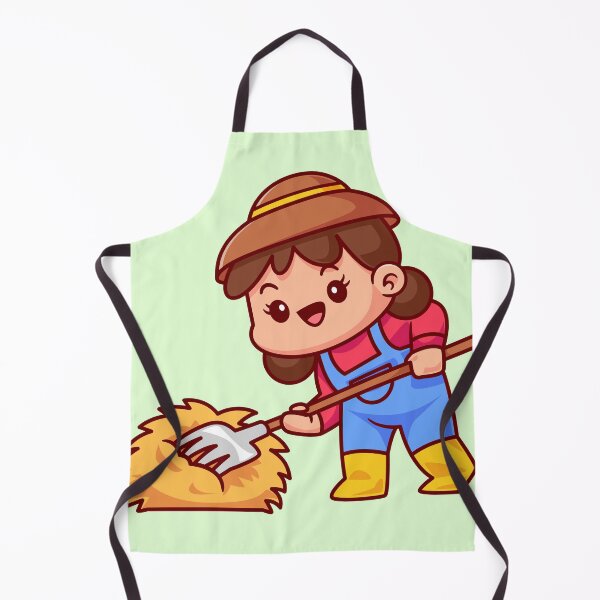 Item preview, cute-woman-farmer-holding-garden-fork-cartoon-vector-icon-illustration-people-nature-isolated-flat designed and sold by hjian8219.