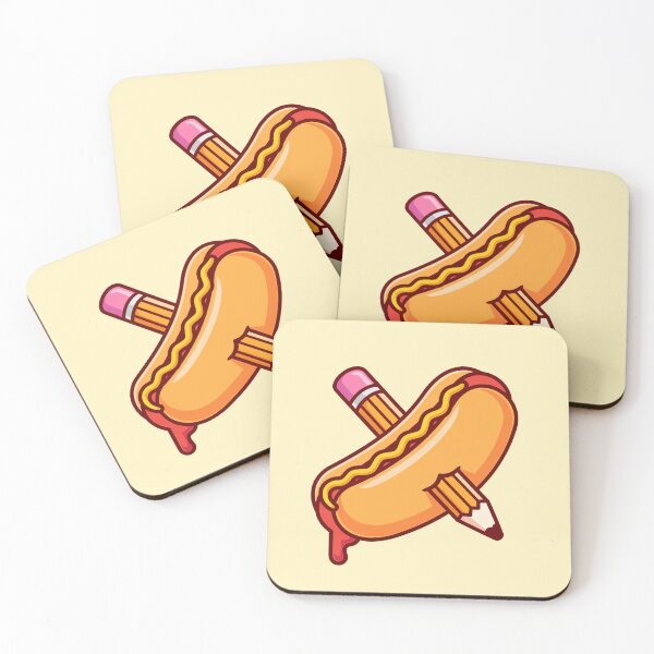 Item preview, hotdog-pencil-cartoon-vector-icon-illustration-food-object-icon-isolated-flat-vector designed and sold by hjian8219.