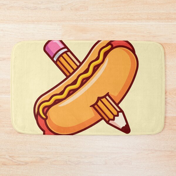 Item preview, hotdog-pencil-cartoon-vector-icon-illustration-food-object-icon-isolated-flat-vector designed and sold by hjian8219.