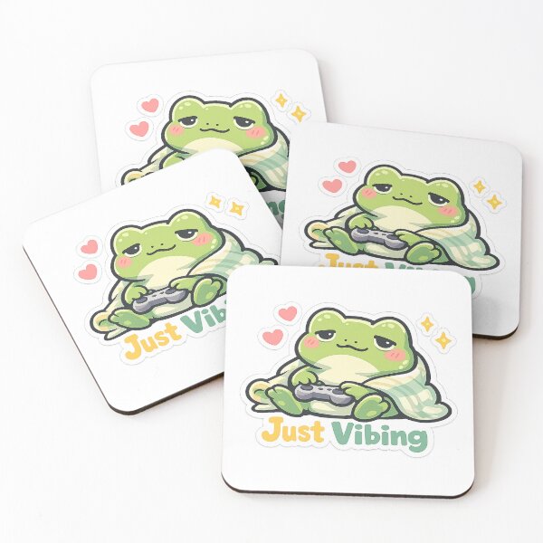 Item preview, Just Vibing Frog Sticker – Relaxed Cute Frog Aesthetic designed and sold by InkWanderStudio.