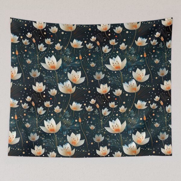 Item preview, Floral Tulip Dark Seamless Pattern designed and sold by Leylita Design.