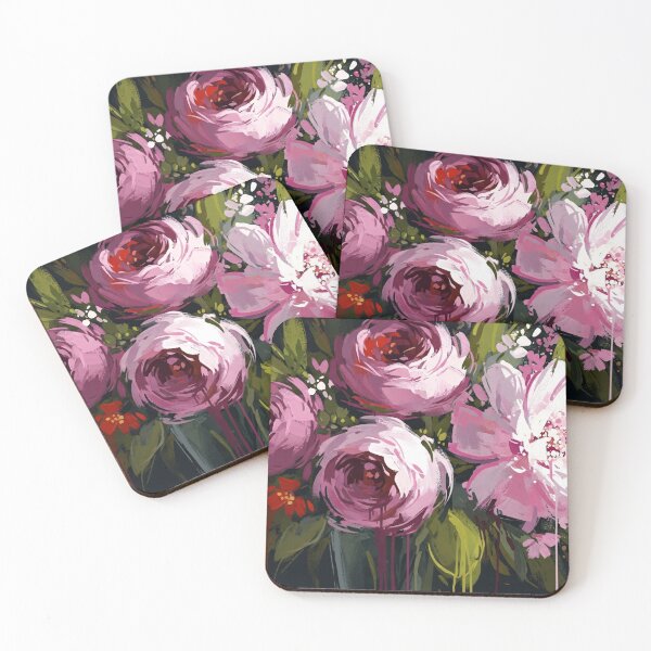 Item preview, Abstract Floral Bouquet Dark Background Painting designed and sold by PixorStudio.