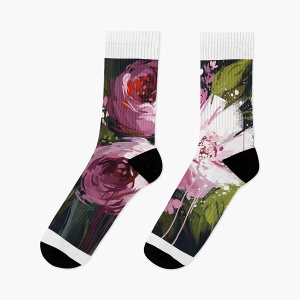 Item preview, Abstract Floral Bouquet Dark Background Painting designed and sold by PixorStudio.