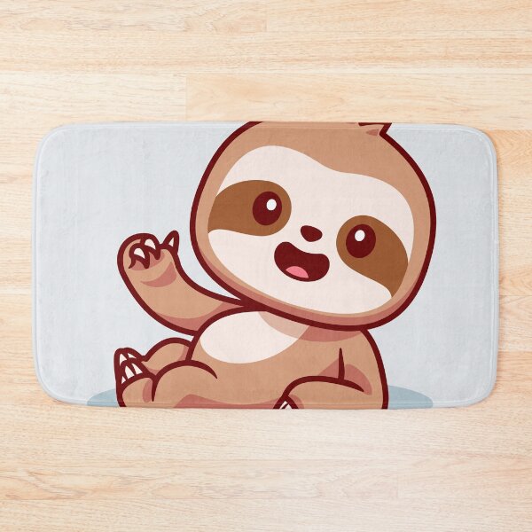 Item preview, cute-sloth-lay-floor-cartoon-vector-icon-illustration-animal-nature-icon-isolated-flat-vector designed and sold by hjian8219.