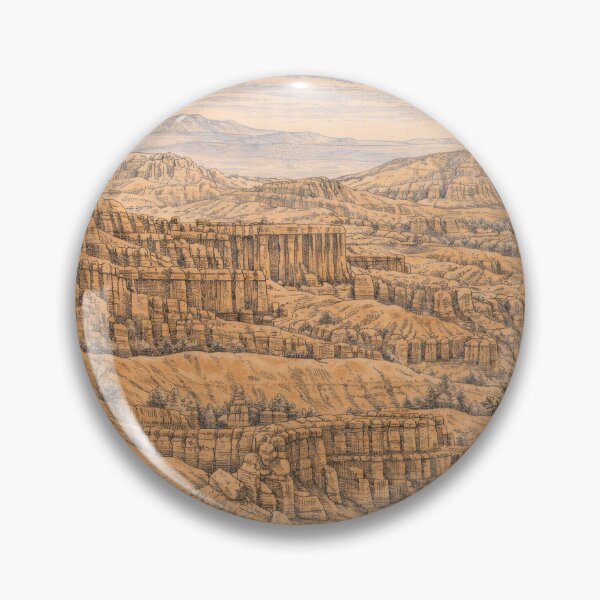 Artikelvorschau, Vintage-Illustration des Bryce-Canyon-Nationalparks | Hoodoo-Felsformationen | Kunstdruck der Utah-Landschaft entworfen und verkauft von LinePlatePress.