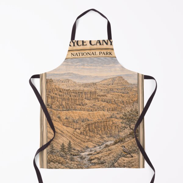 Item preview, Bryce Canyon National Park Vintage Illustration | Hoodoo Rock Formations | Utah Landscape Engraving Art Print designed and sold by LinePlatePress.