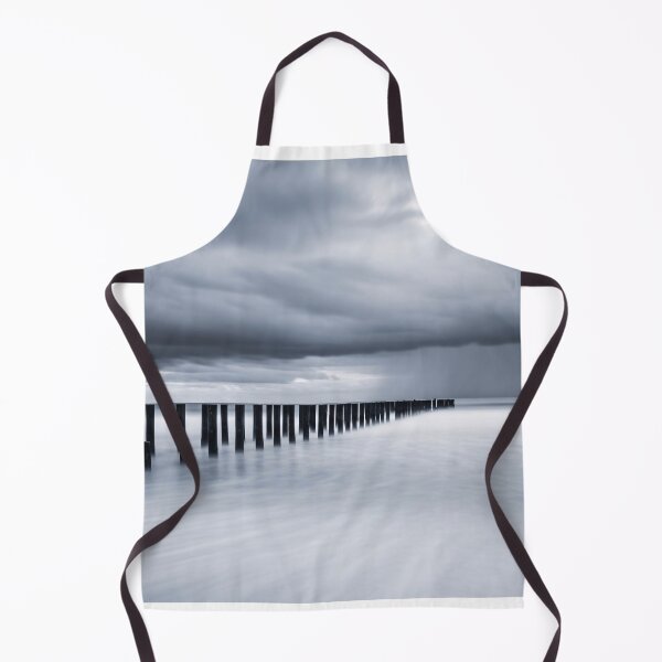Item preview, Moody Long Exposure Seascape Storm Posts designed and sold by PixorStudio.