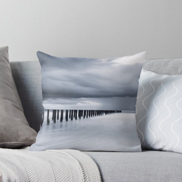 Item preview, Moody Long Exposure Seascape Storm Posts designed and sold by PixorStudio.