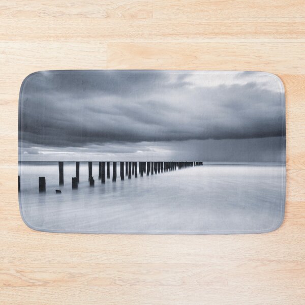 Item preview, Moody Long Exposure Seascape Storm Posts designed and sold by PixorStudio.