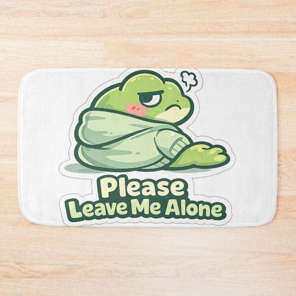 Item preview, Please Leave Me Alone Frog Sticker – Grumpy Minimalist Frog designed and sold by InkWanderStudio.