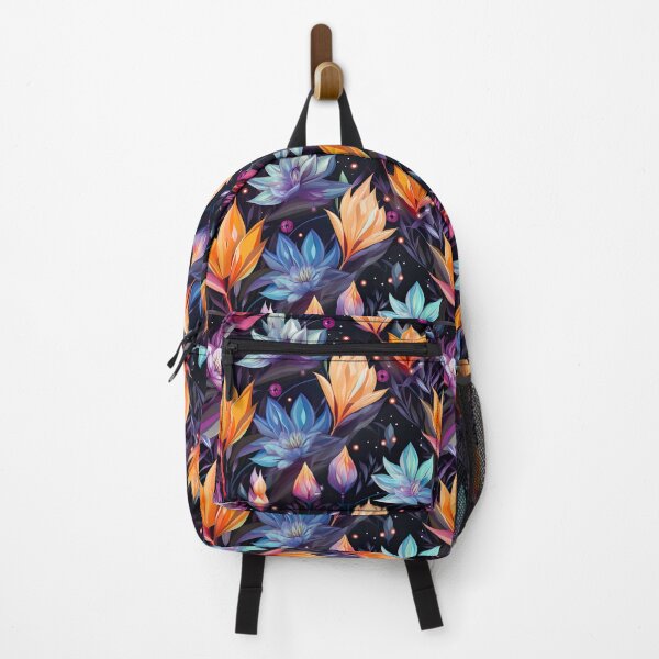 Item preview, Floral Tulip Lotus Crystal Dark Seamless Pattern designed and sold by Leylita Design.