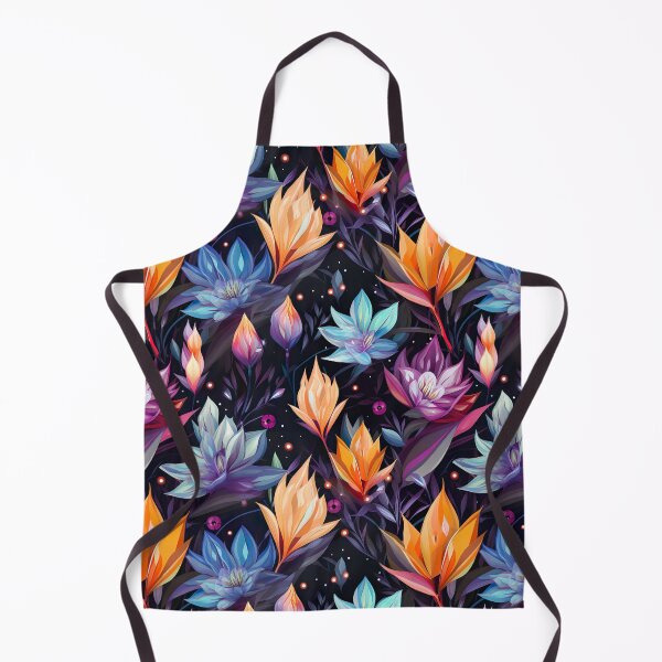 Item preview, Floral Tulip Lotus Crystal Dark Seamless Pattern designed and sold by Leylita Design.