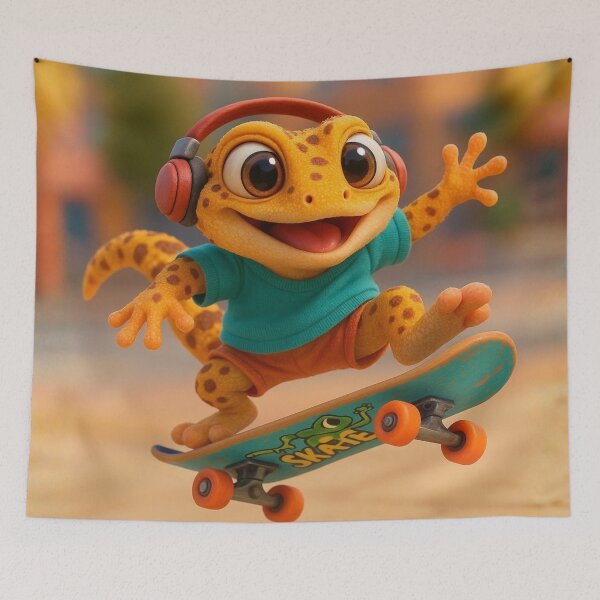 Item preview, Skater Tangerine Leopard Gecko designed and sold by Sillytoe.