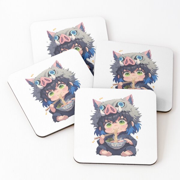 Item preview, Inosuke Hashibira Demon Slayer Chibi Ramen Boar Mask Noodles designed and sold by mildaclairmo.