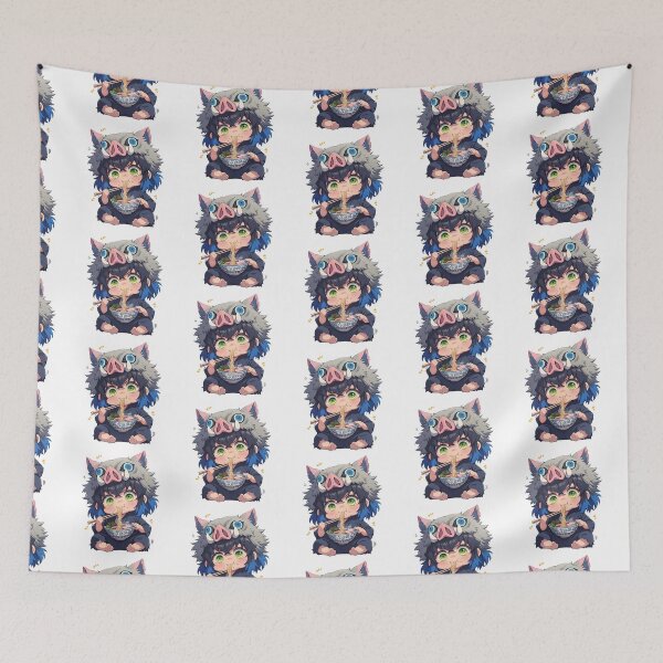 Item preview, Inosuke Hashibira Demon Slayer Chibi Ramen Boar Mask Noodles designed and sold by mildaclairmo.