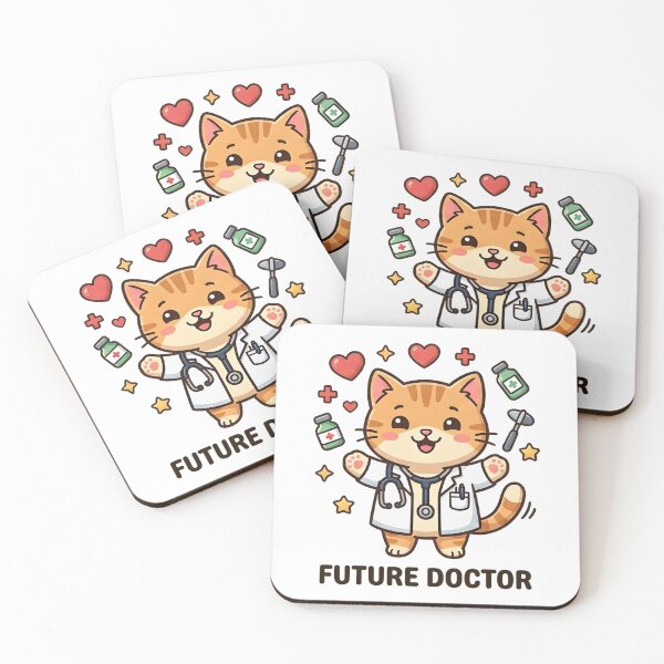 Item preview, Cute Cat Future Doctor Kids T-Shirt – Funny Cartoon Cat Gift designed and sold by DIRTYSKETCHH.