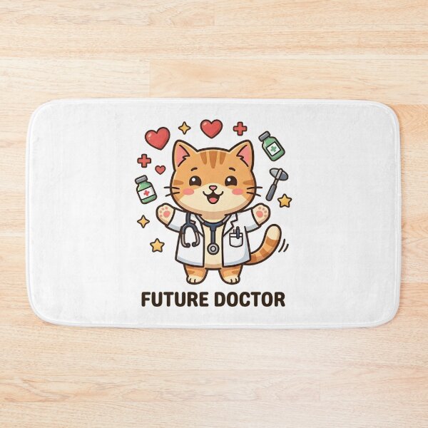 Item preview, Cute Cat Future Doctor Kids T-Shirt – Funny Cartoon Cat Gift designed and sold by DIRTYSKETCHH.
