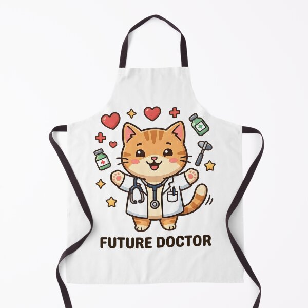 Item preview, Cute Cat Future Doctor Kids T-Shirt – Funny Cartoon Cat Gift designed and sold by DIRTYSKETCHH.