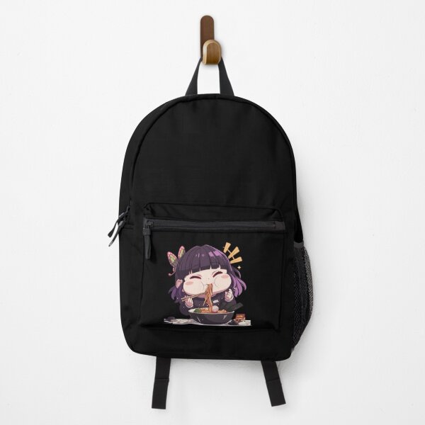 Item preview, Kanao Tsuyuri Demon Slayer Chibi Ramen Butterfly Kawaii Smile designed and sold by mildaclairmo.