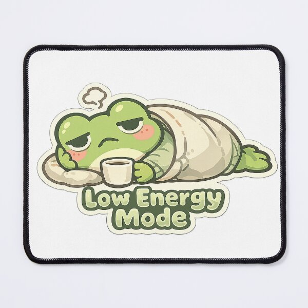 Item preview, Low Energy Mode Frog Sticker – Sleepy Frog Resting designed and sold by InkWanderStudio.