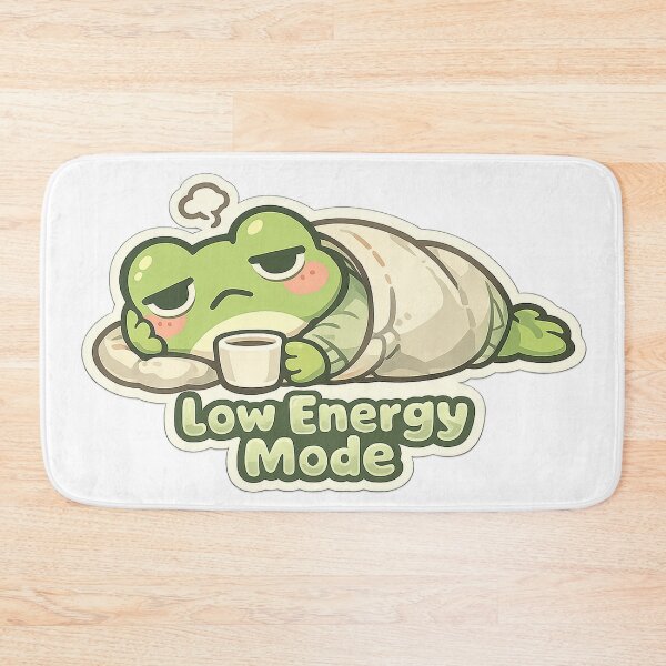 Item preview, Low Energy Mode Frog Sticker – Sleepy Frog Resting designed and sold by InkWanderStudio.