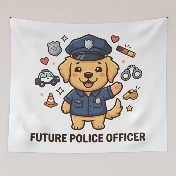 Item preview, Cute Dog Future Police Officer Kids T-Shirt – Cartoon Puppy Gift designed and sold by DIRTYSKETCHH.
