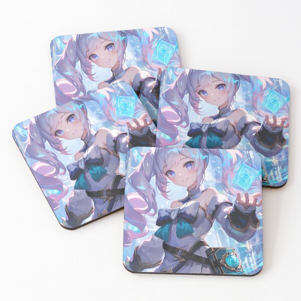 Item preview, Barbara Genshin Impact Icy Magic Blue Glow Twin Tails designed and sold by 108Recordings.