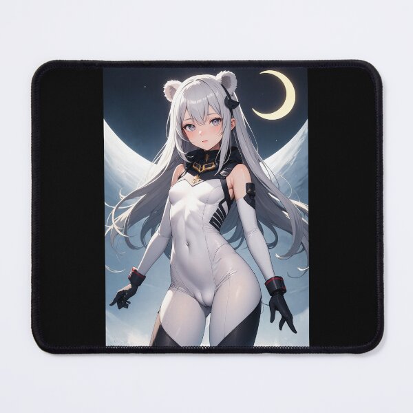 Item preview, Takanen Asakumi - Silver Haired Bear Ear Girl in Futuristic Bodysuit designed and sold by iloveanimechibi.