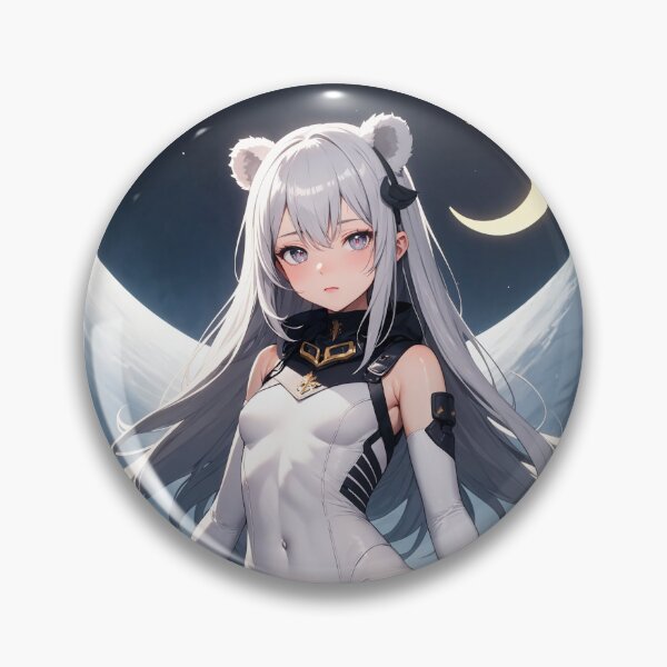 Item preview, Takanen Asakumi - Silver Haired Bear Ear Girl in Futuristic Bodysuit designed and sold by iloveanimechibi.