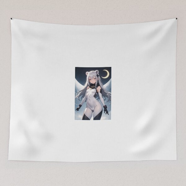 Item preview, Takanen Asakumi - Silver Haired Bear Ear Girl in Futuristic Bodysuit designed and sold by iloveanimechibi.