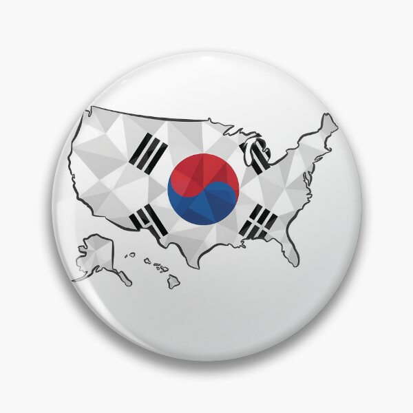 Item preview, USA Map South Korea Flag Heritage Modern Art designed and sold by MeldMerch Map & Flag Co..