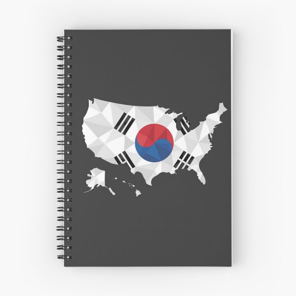 Item preview, USA Map South Korea Flag Heritage Modern Art designed and sold by MeldMerch Map & Flag Co..