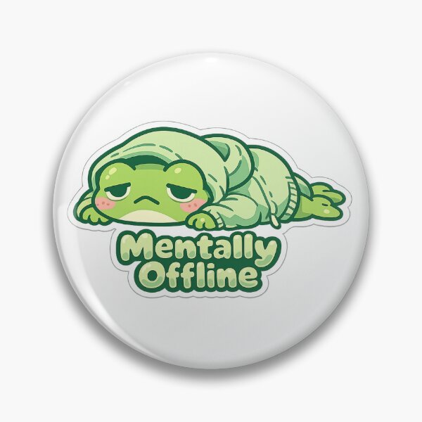 Item preview, Mentally Offline Frog Sticker – Cute Exhausted Frog in Hoodie designed and sold by InkWanderStudio.
