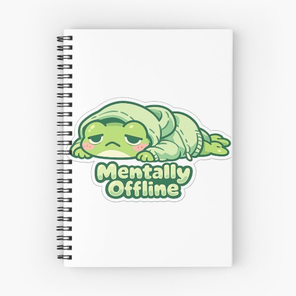 Item preview, Mentally Offline Frog Sticker – Cute Exhausted Frog in Hoodie designed and sold by InkWanderStudio.