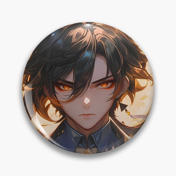 Item preview, Zhongli Genshin Impact Golden Regal Glowing Geometric Portrait designed and sold by 108Recordings.