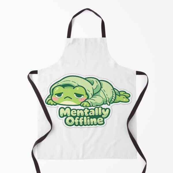Item preview, Mentally Offline Frog Sticker – Cute Exhausted Frog in Hoodie designed and sold by InkWanderStudio.