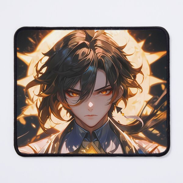 Item preview, Zhongli Genshin Impact Golden Regal Glowing Geometric Portrait designed and sold by 108Recordings.