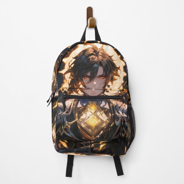 Item preview, Zhongli Genshin Impact Golden Regal Glowing Geometric Portrait designed and sold by 108Recordings.