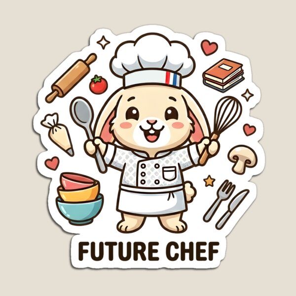 Item preview, Cute Bunny Future Chef Kids T-Shirt – Funny Rabbit Cooking Design designed and sold by DIRTYSKETCHH.